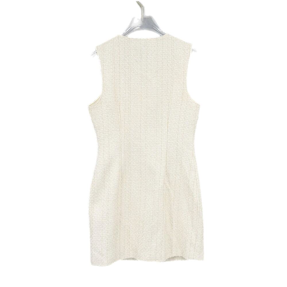 Endless Rose NEW Ivory White Tweed Polished Bridal Chic Romantic Mini Dress - Picture 9 of 11